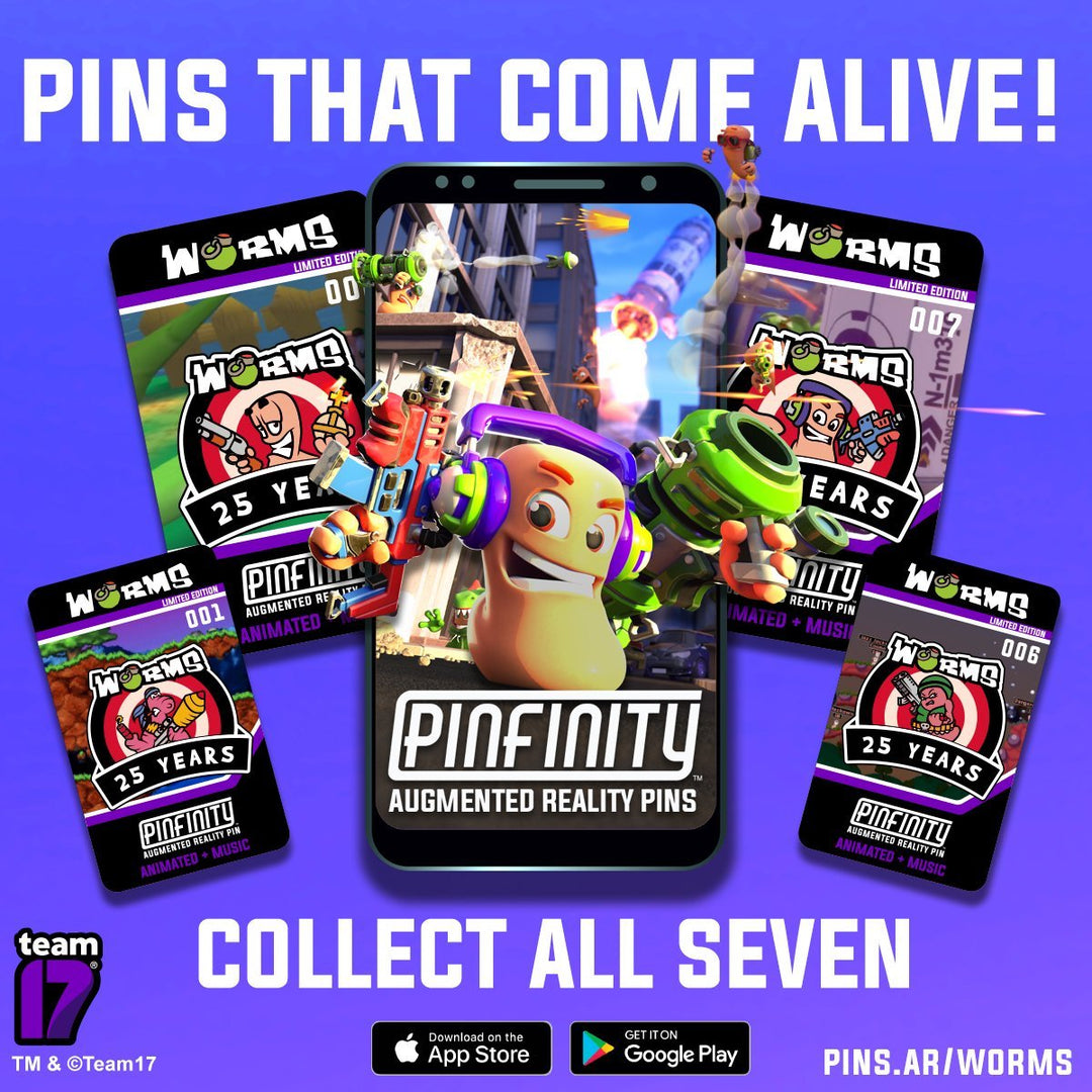 ¡Pinfinity celebra el 25 aniversario de Worms con la colección Seven-Pin Worms! 