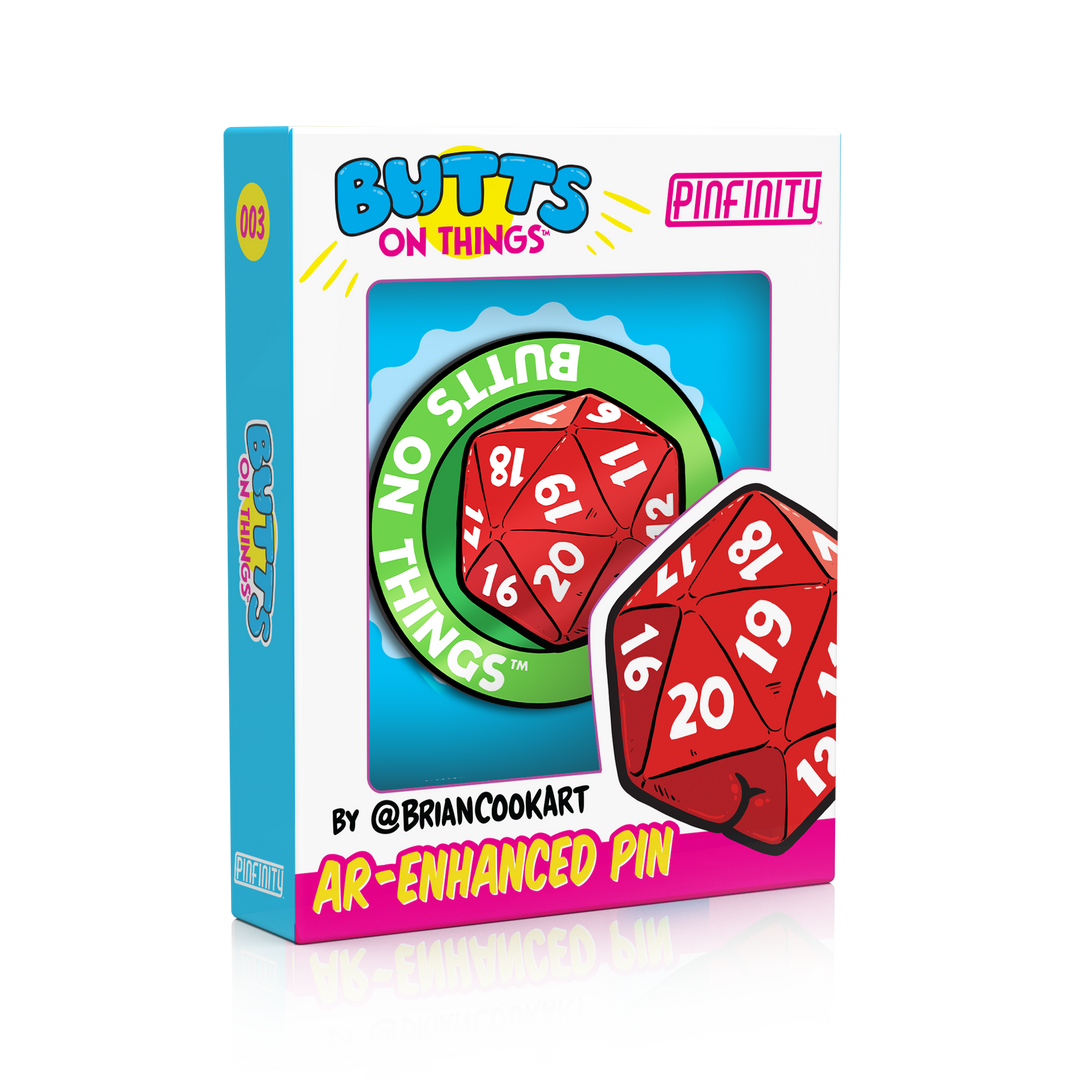 D20 Dice Butt AR Pin packaging