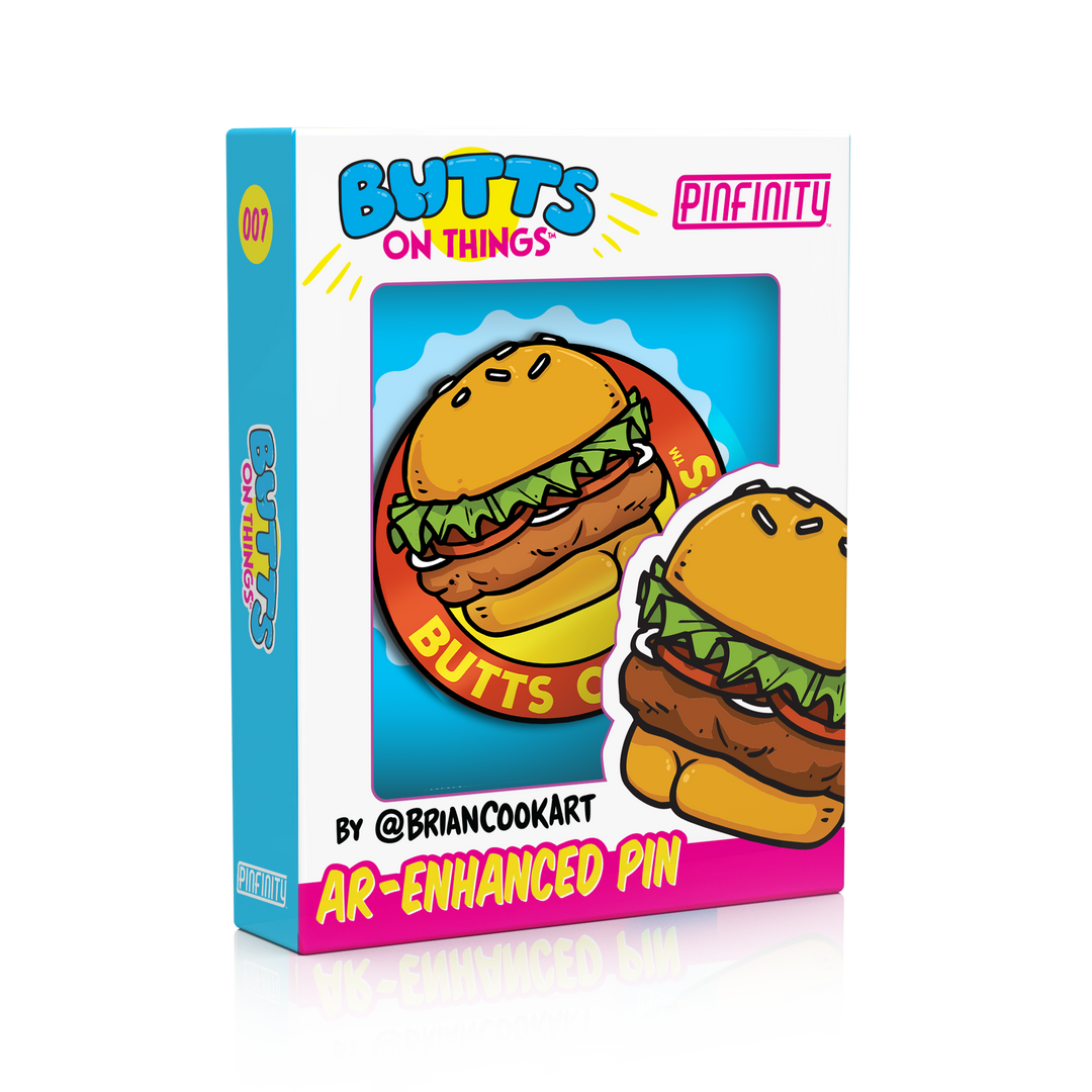 Burger Butt AR Pin packaging