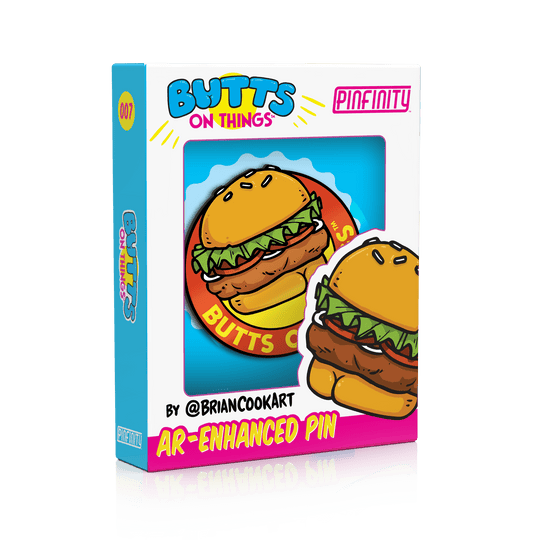 Butts on Things - Burger Butt AR Pin - Pinfinity - Augmented Reality Collectible Pins