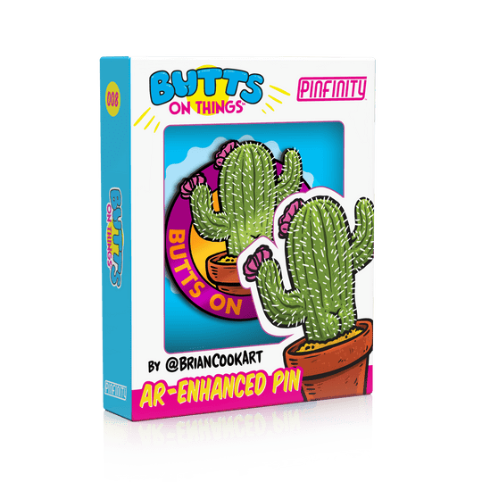 Butts on Things - Cactus Butt AR Pin - Pinfinity - Augmented Reality Collectible Pins