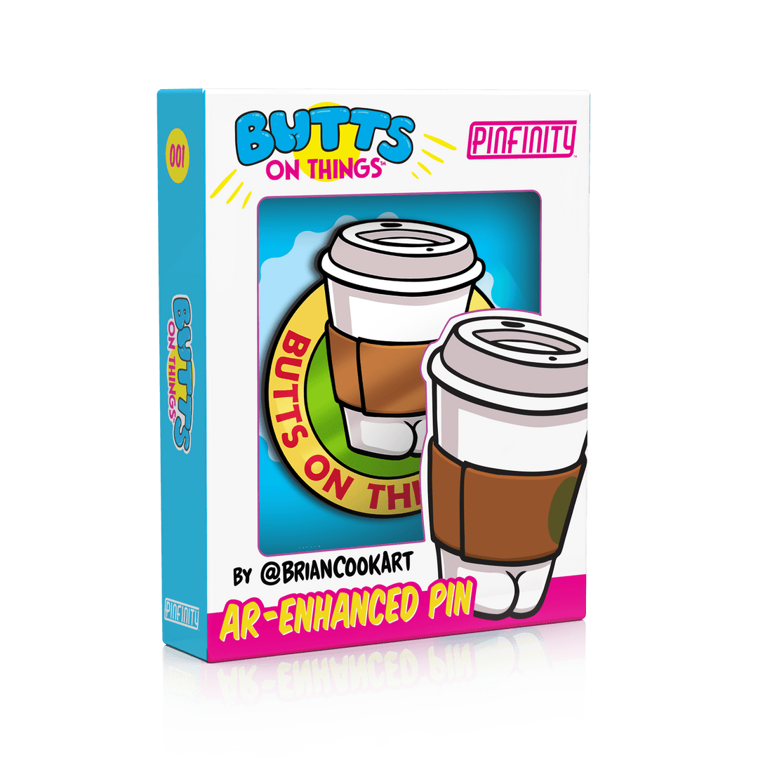 Butts on Things - Coffee Cup Butt AR Pin - Pinfinity - Augmented Reality Collectible Pins