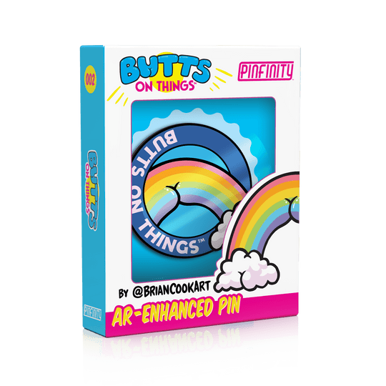 Butts on Things - Rainbow Butt AR Pin - Pinfinity - Augmented Reality Collectible Pins
