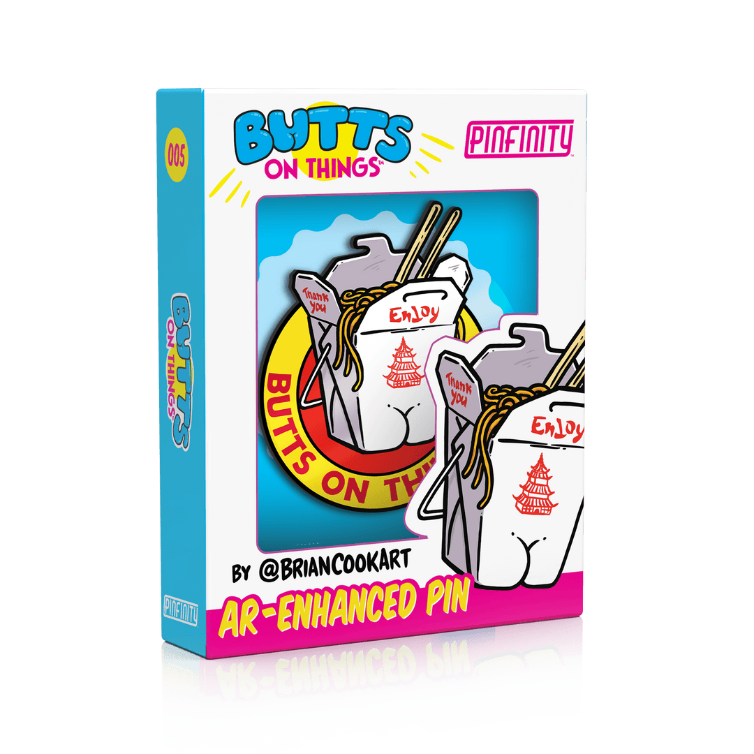 Butts on Things - Takeout Noodles Butt AR Pin - Pinfinity - Augmented Reality Collectible Pins