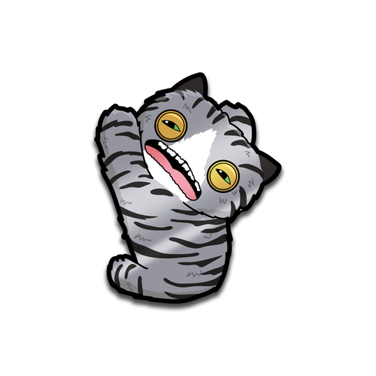 Fuggler Alley Cats Wide-Eyed Cat pin