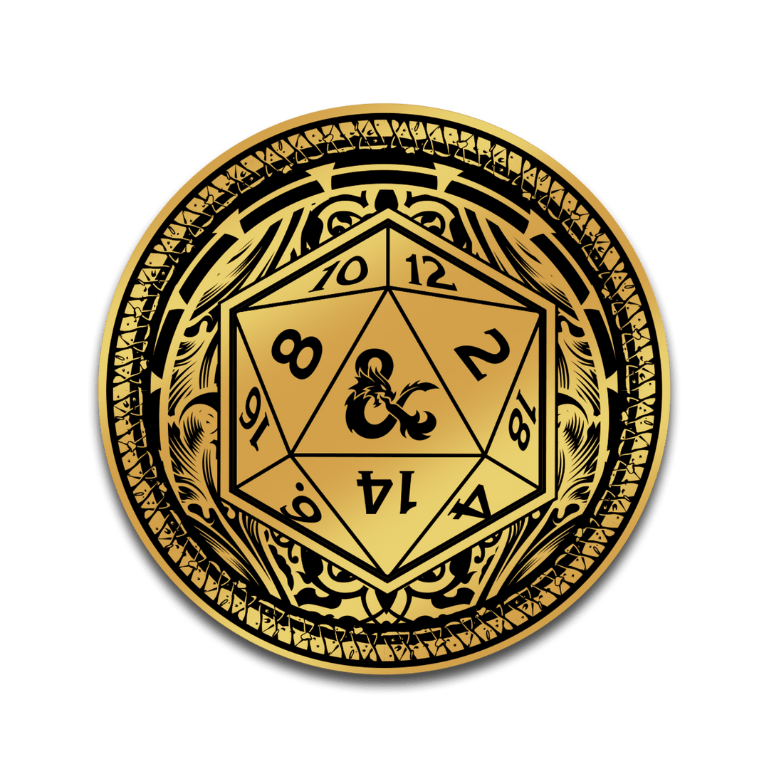 Dungeons & Dragons - D20 Black & Gold - Pinfinity - Augmented Reality Collectible Pins