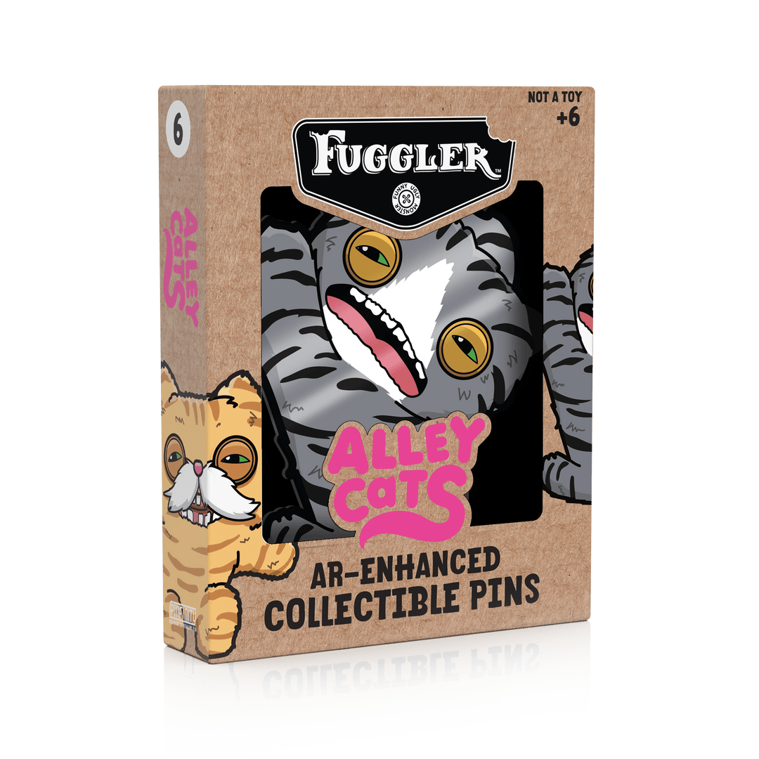 Fuggler - Alley Cats Wide-Eyed Cat AR Pin - Pinfinity - Augmented Reality Collectible Pins