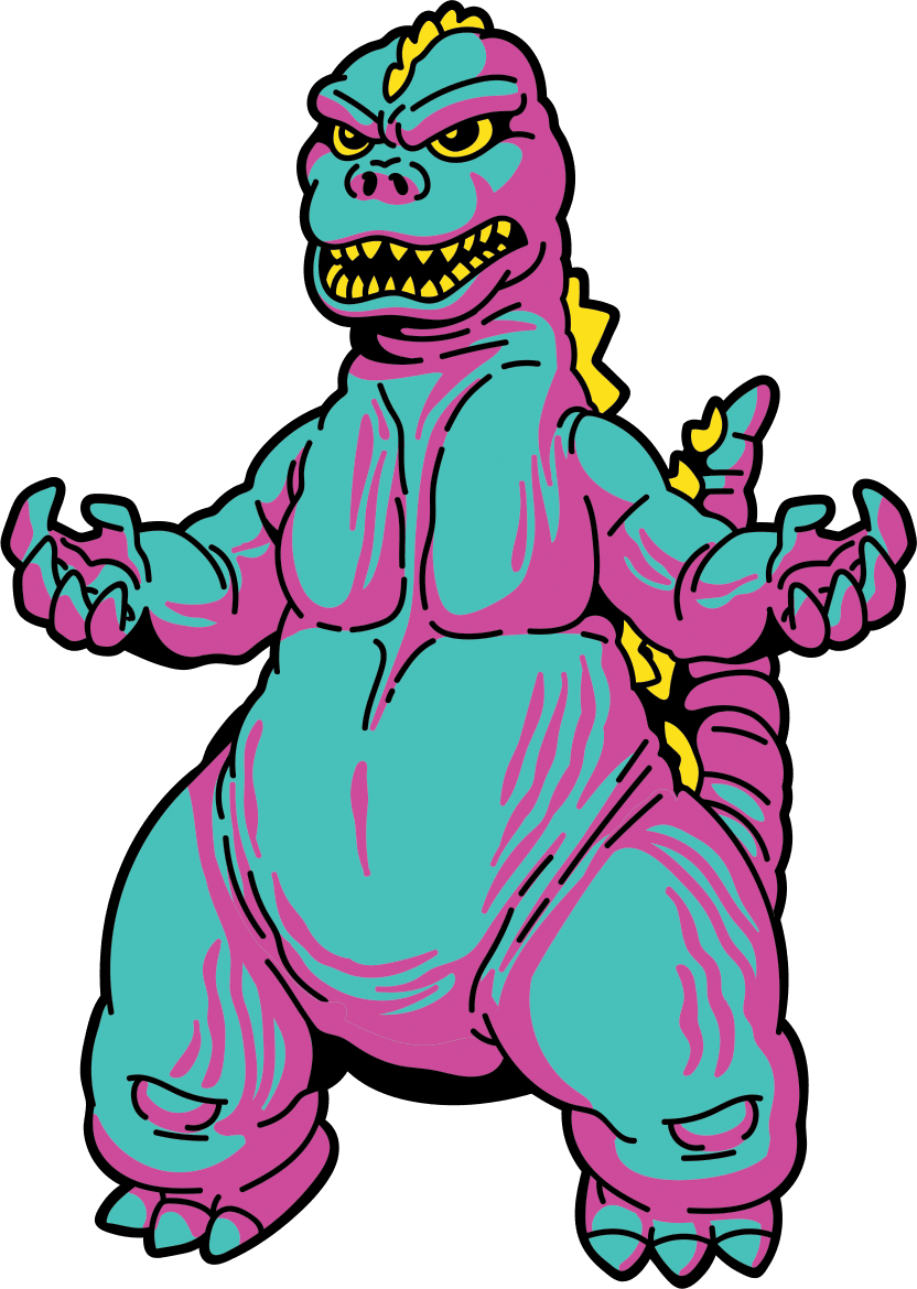 Godzilla Showa Era CMYK Edition AR Pin - Pinfinity - Augmented Reality Collectible Pins