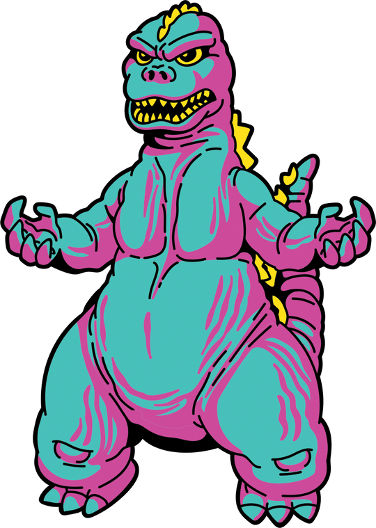 Godzilla Showa Era CMYK Edition AR Pin - Pinfinity - Augmented Reality Collectible Pins