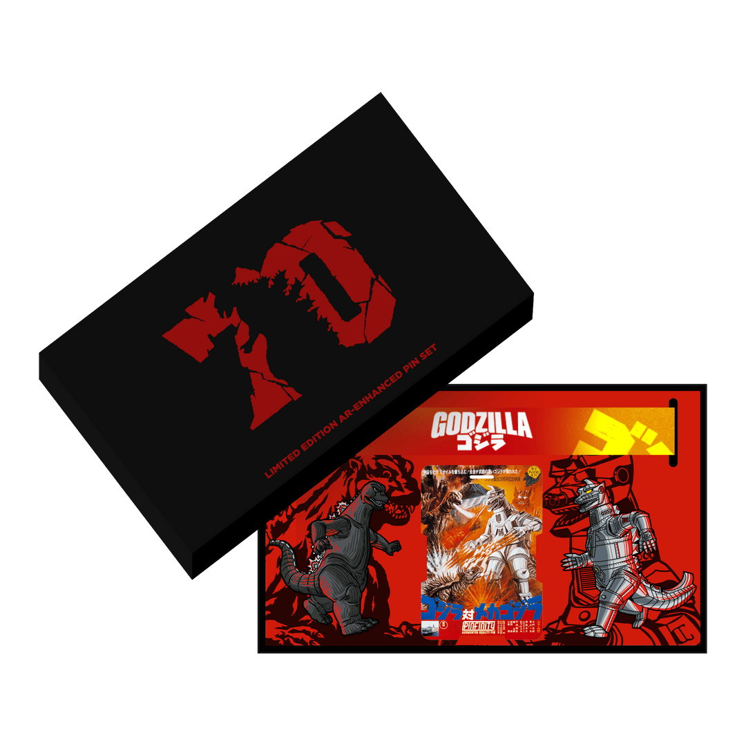 Godzilla VS Mechagodzilla Pin and Lanyard Set (Showa Era) - Pinfinity - Augmented Reality Collectible Pins