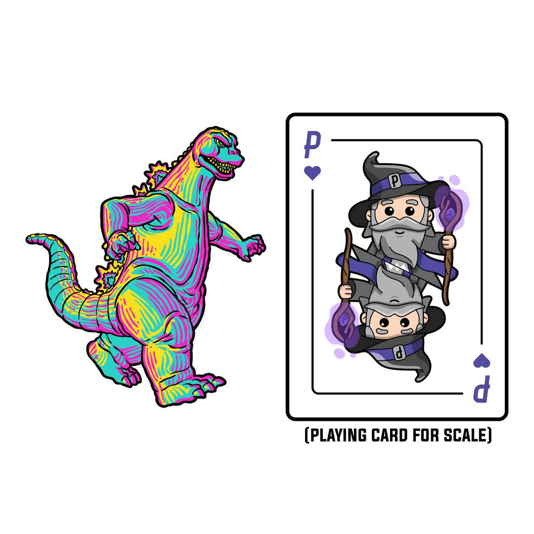 Godzilla XL CMYK Edition AR Pin (Showa Era) - Pinfinity - Augmented Reality Collectible Pins