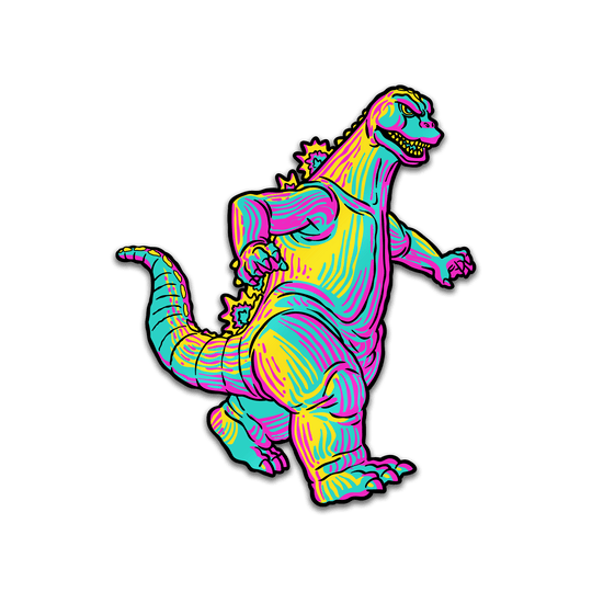 Godzilla XL CMYK Edition AR Pin (Showa Era) - Pinfinity - Augmented Reality Collectible Pins