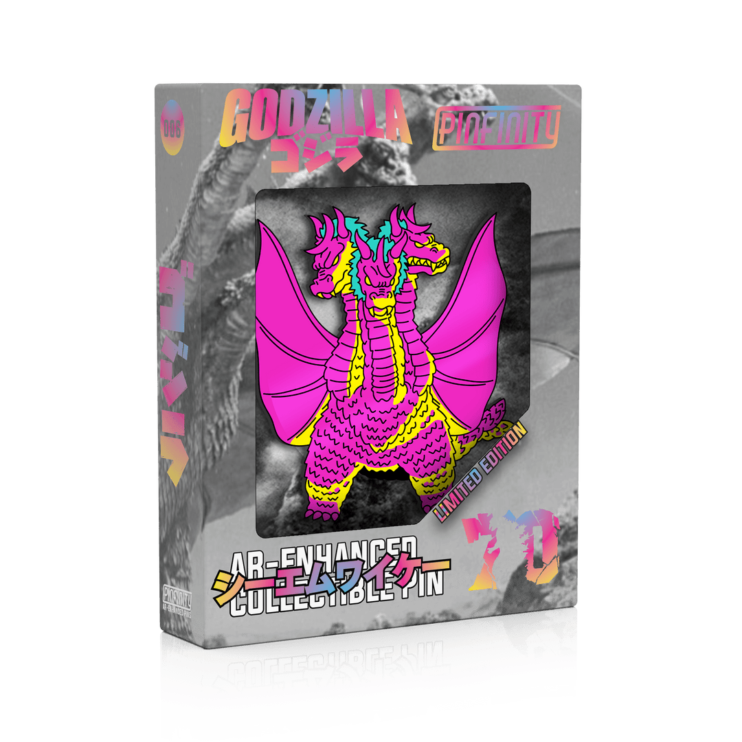 King Ghidorah Showa Era CMYK Edition AR Pin - Pinfinity - Augmented Reality Collectible Pins
