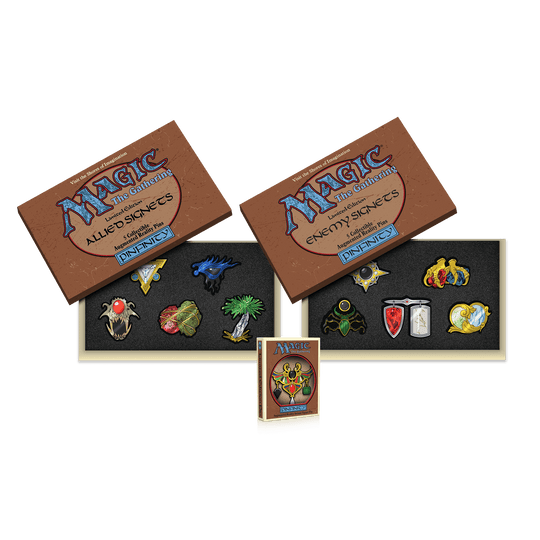 Magic: The Gathering - Allied and Enemy Signets Pin Set Bundle + Arcane Signet - Pinfinity - Augmented Reality Collectible Pins