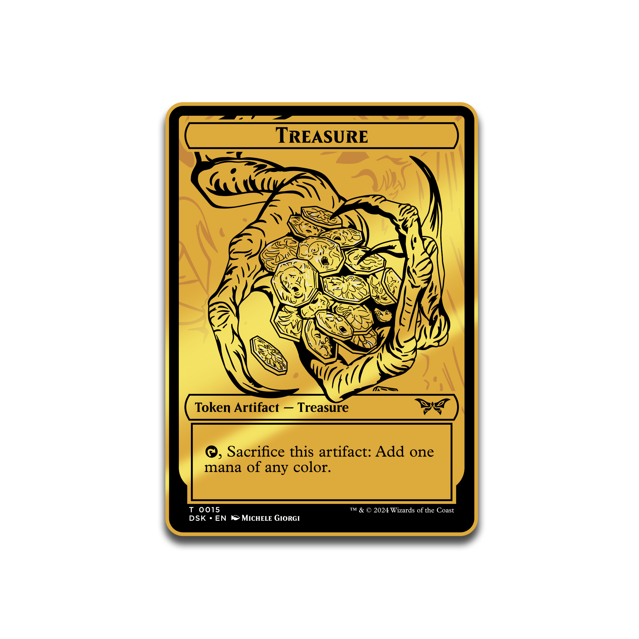 Magic The Gathering DSK Treasure Token Pinfinity Augmented