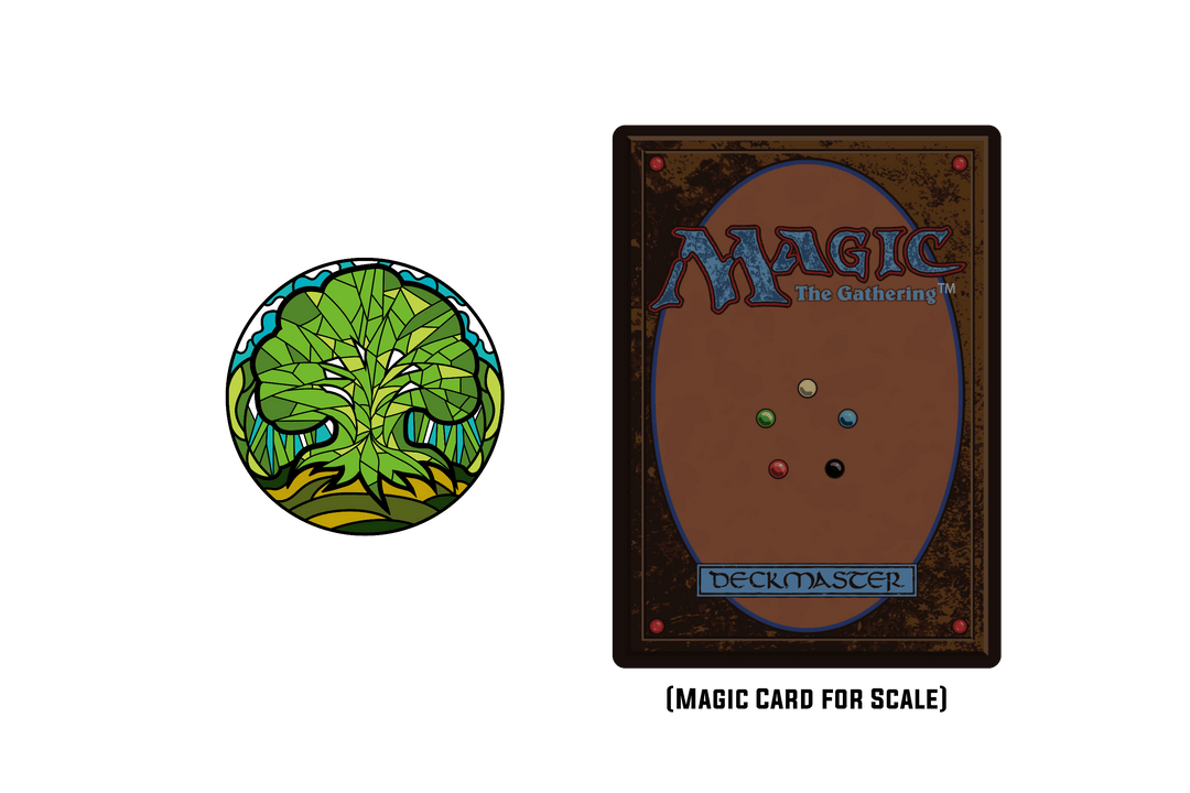 Magic: the Gathering - Stained Glass Forest Pin - Pinfinity - Augmented Reality Collectible Pins
