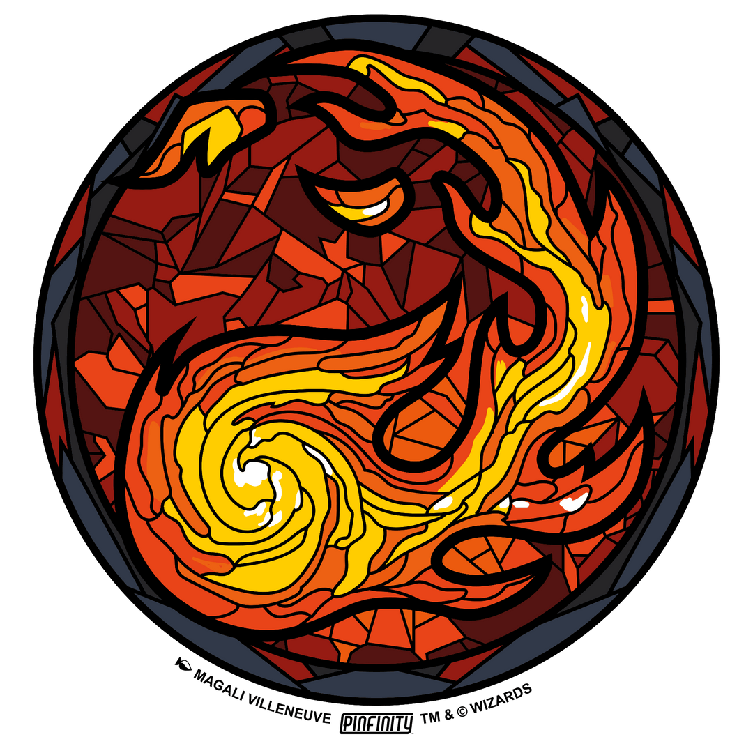Magic: the Gathering - Stained Glass Mountain Island 3” AR Sticker - Pinfinity - Augmented Reality Collectible Pins