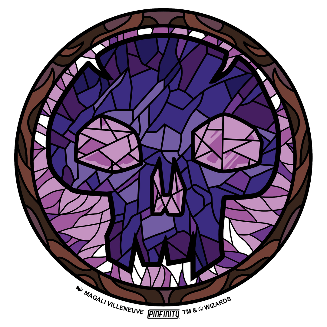 Magic: the Gathering - Stained Glass Swamp Island 3” AR Sticker - Pinfinity - Augmented Reality Collectible Pins