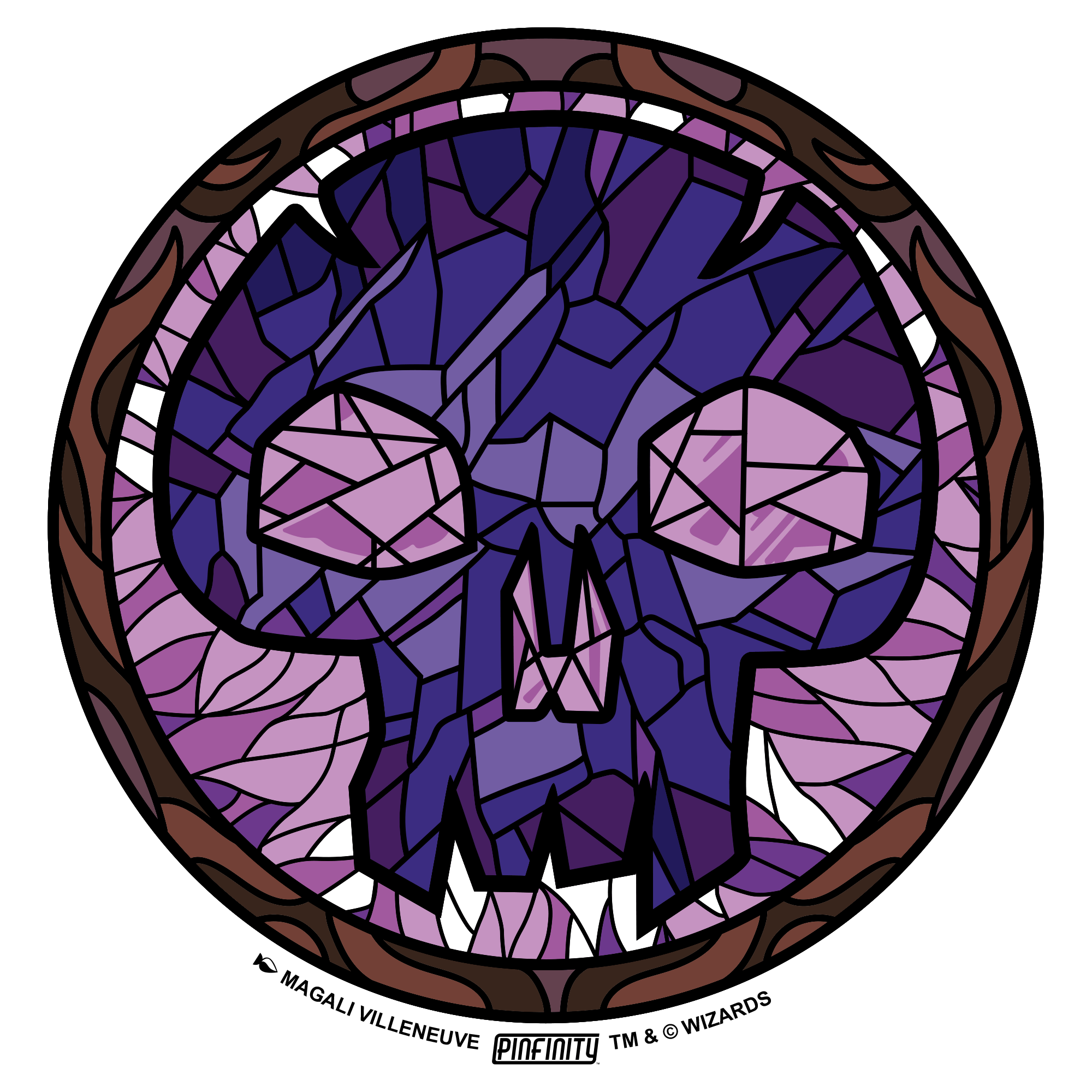 Magic: the Gathering - Stained Glass Swamp Island 3” AR Sticker - Pinfinity - Augmented Reality Collectible Pins