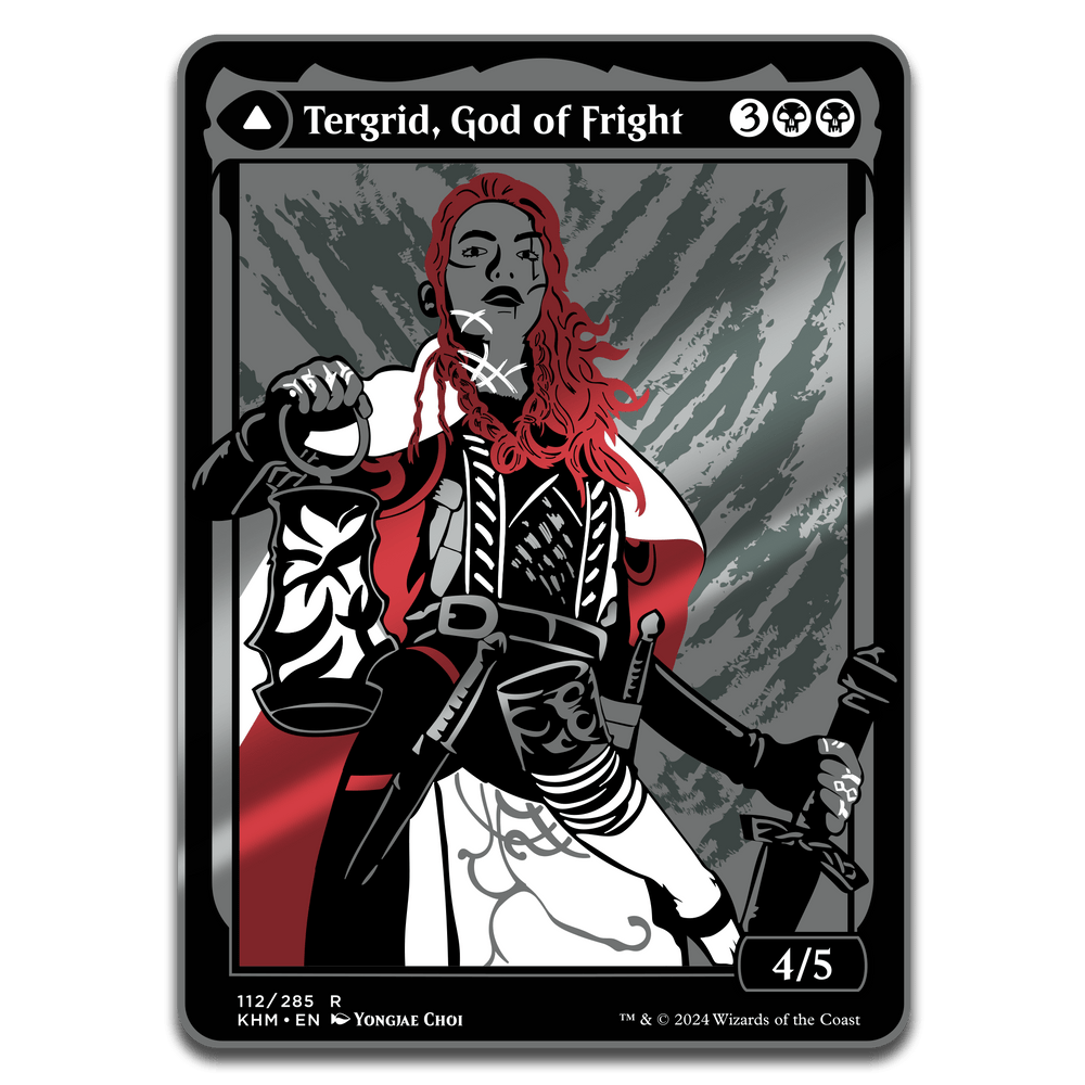 Magic: The Gathering - Tegrid God of Fright Commander Token (Double Sided) - Pinfinity - Augmented Reality Collectible Pins