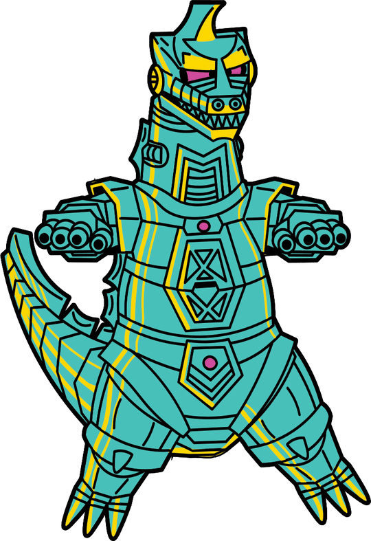 Mechagodzilla Showa Era CMYK Edition AR Pin - Pinfinity - Augmented Reality Collectible Pins