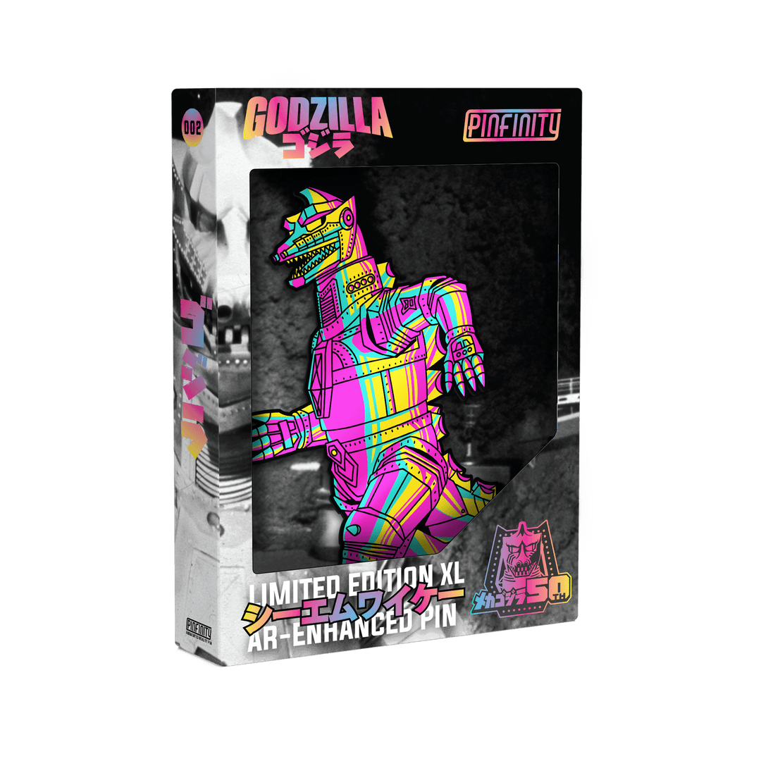 Mechagodzilla XL CMYK Edition AR Pin (Showa Era) - Pinfinity - Augmented Reality Collectible Pins