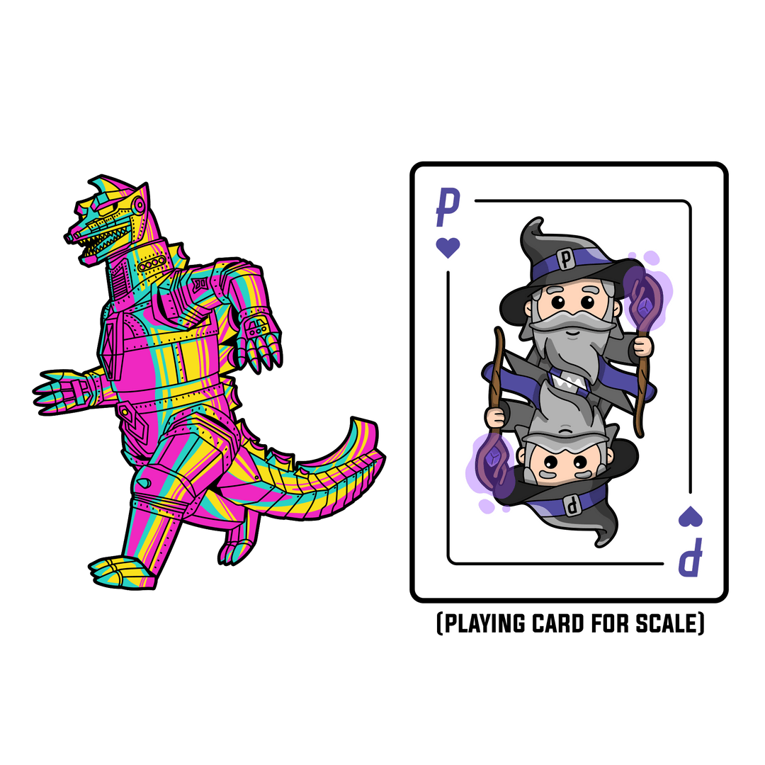 Mechagodzilla XL CMYK Edition AR Pin (Showa Era) - Pinfinity - Augmented Reality Collectible Pins