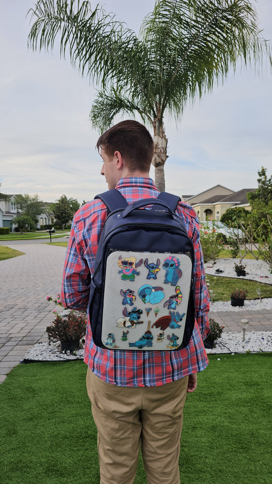 PinFolio® Backpack – Stylish Pin Organizer & Display Bag | Holds Stick'N'Go® Board | Perfect for Pin Collectors on the Go - Pinfinity - Augmented Reality Collectible Pins