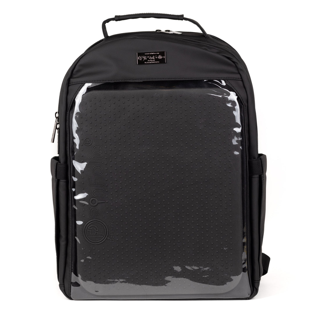 PinFolio® Backpack – Stylish Pin Organizer & Display Bag | Holds Stick'N'Go® Board | Perfect for Pin Collectors on the Go - Pinfinity - Augmented Reality Collectible Pins