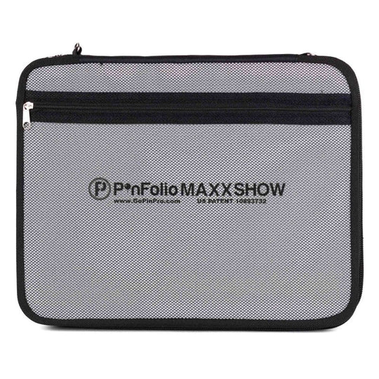 PinFolio® Maxx SHOW – Enamel Pin Display & Trading Case | 3 Stick'N'Go® Surfaces | Holds Up to 180 1" Pins - Pinfinity - Augmented Reality Collectible Pins