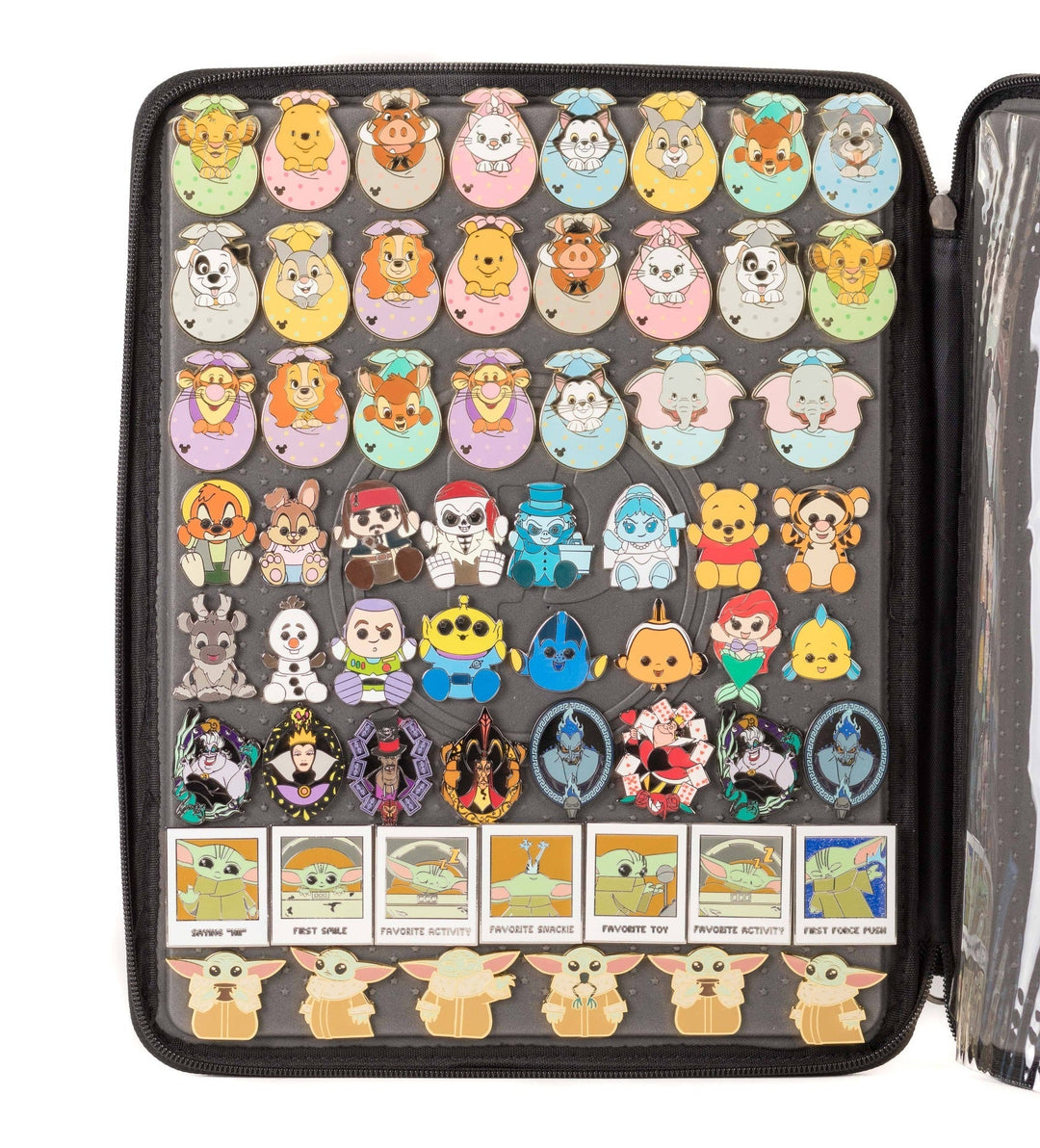 PinFolio® Maxx SHOW – Enamel Pin Display & Trading Case | 3 Stick'N'Go® Surfaces | Holds Up to 180 1" Pins - Pinfinity - Augmented Reality Collectible Pins