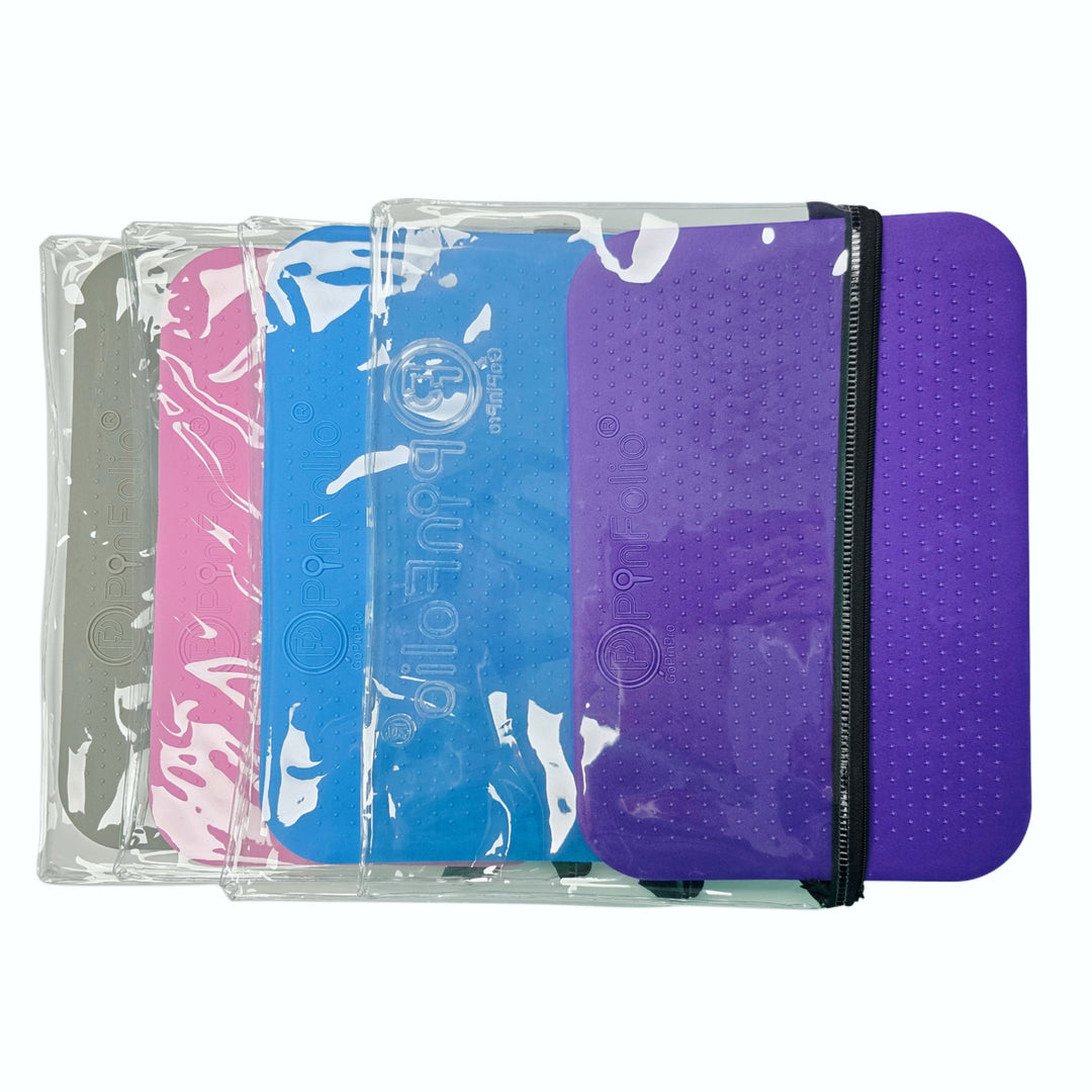 PinFolio® Safe'N'Go® Zippered Pouch for Midsize Boards Pack of 4 – Secure and Customizable Pin Storage Sleeves - Pinfinity - Augmented Reality Collectible Pins