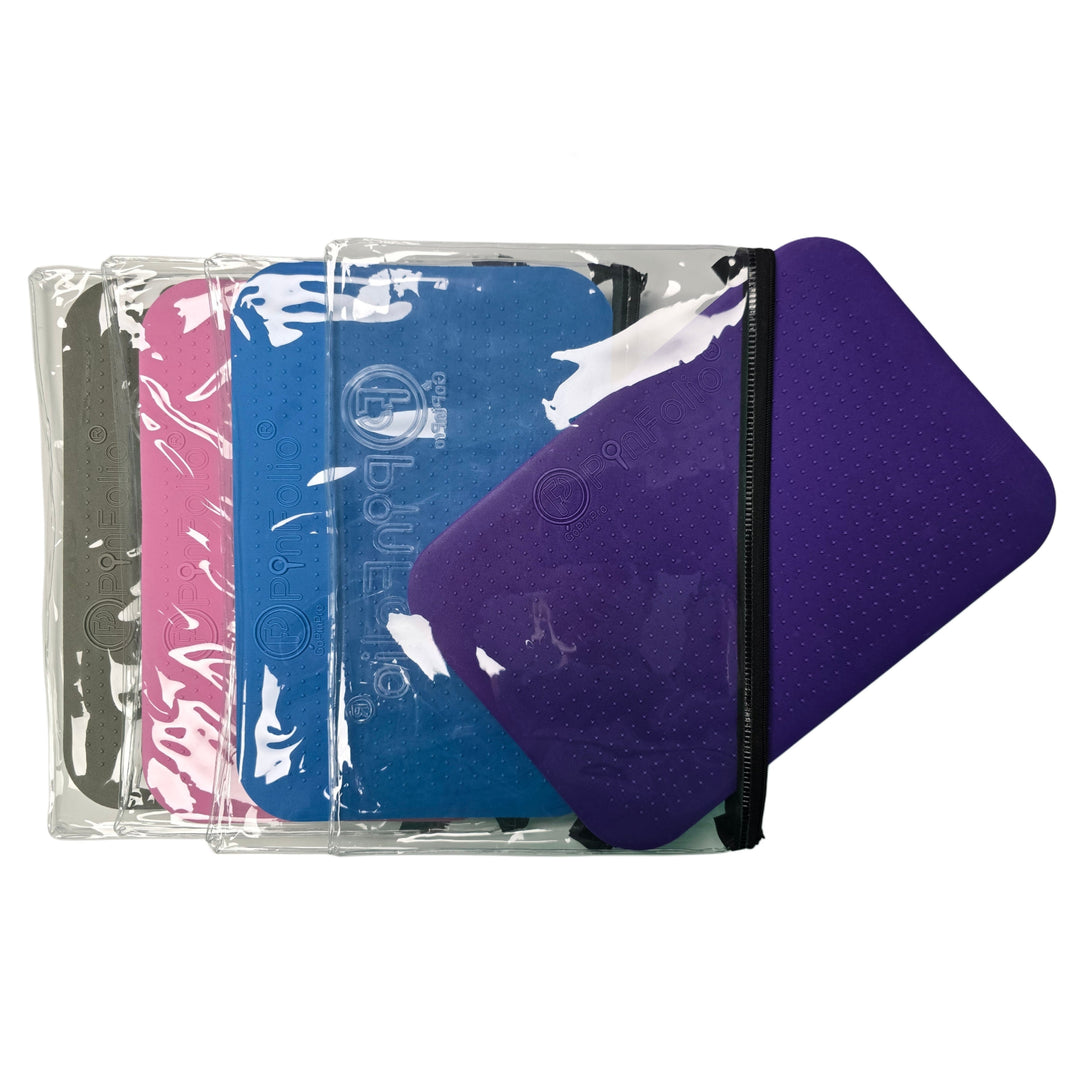 PinFolio® Safe'N'Go® Zippered Pouch for Midsize Boards Pack of 4 – Secure and Customizable Pin Storage Sleeves - Pinfinity - Augmented Reality Collectible Pins