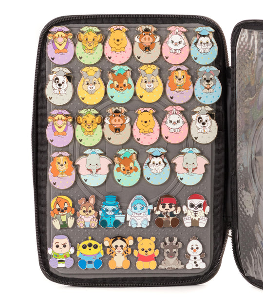 PinFolio® Show – Portable Enamel Pin Display and Storage Case with Stick'N'Go® Technology, Holds 100 Pins, Clear Front Window, Adjustable Strap - Pinfinity - Augmented Reality Collectible Pins