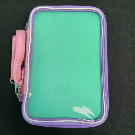 PinFolio® Show – Portable Enamel Pin Display and Storage Case with Stick'N'Go® Technology, Holds 100 Pins, Clear Front Window, Adjustable Strap - Pinfinity - Augmented Reality Collectible Pins
