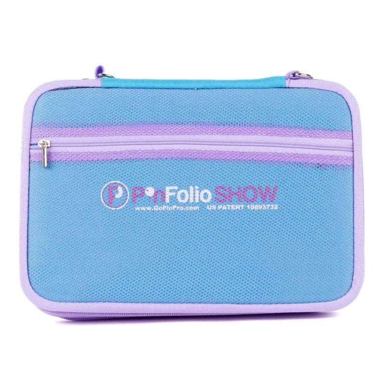 PinFolio® Show – Portable Enamel Pin Display and Storage Case with Stick'N'Go® Technology, Holds 100 Pins, Clear Front Window, Adjustable Strap - Pinfinity - Augmented Reality Collectible Pins