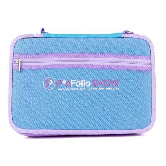 PinFolio® Show – Portable Enamel Pin Display and Storage Case with Stick'N'Go® Technology, Holds 100 Pins, Clear Front Window, Adjustable Strap - Pinfinity - Augmented Reality Collectible Pins