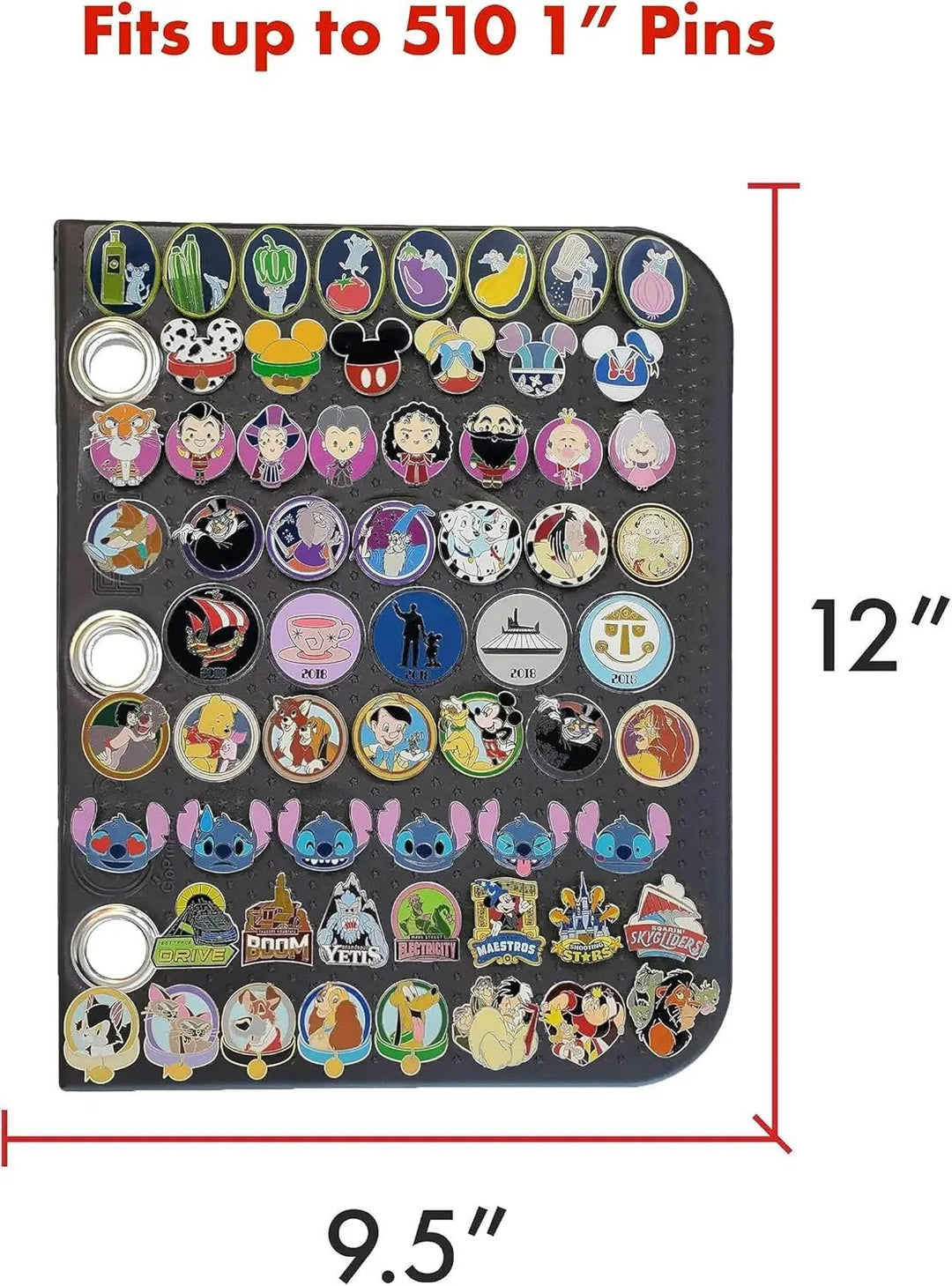 PinFolio® Stick’N’Go® Binder Pages – 6 Pack (Double - Sided with Dividers) - Pinfinity - Augmented Reality Collectible Pins
