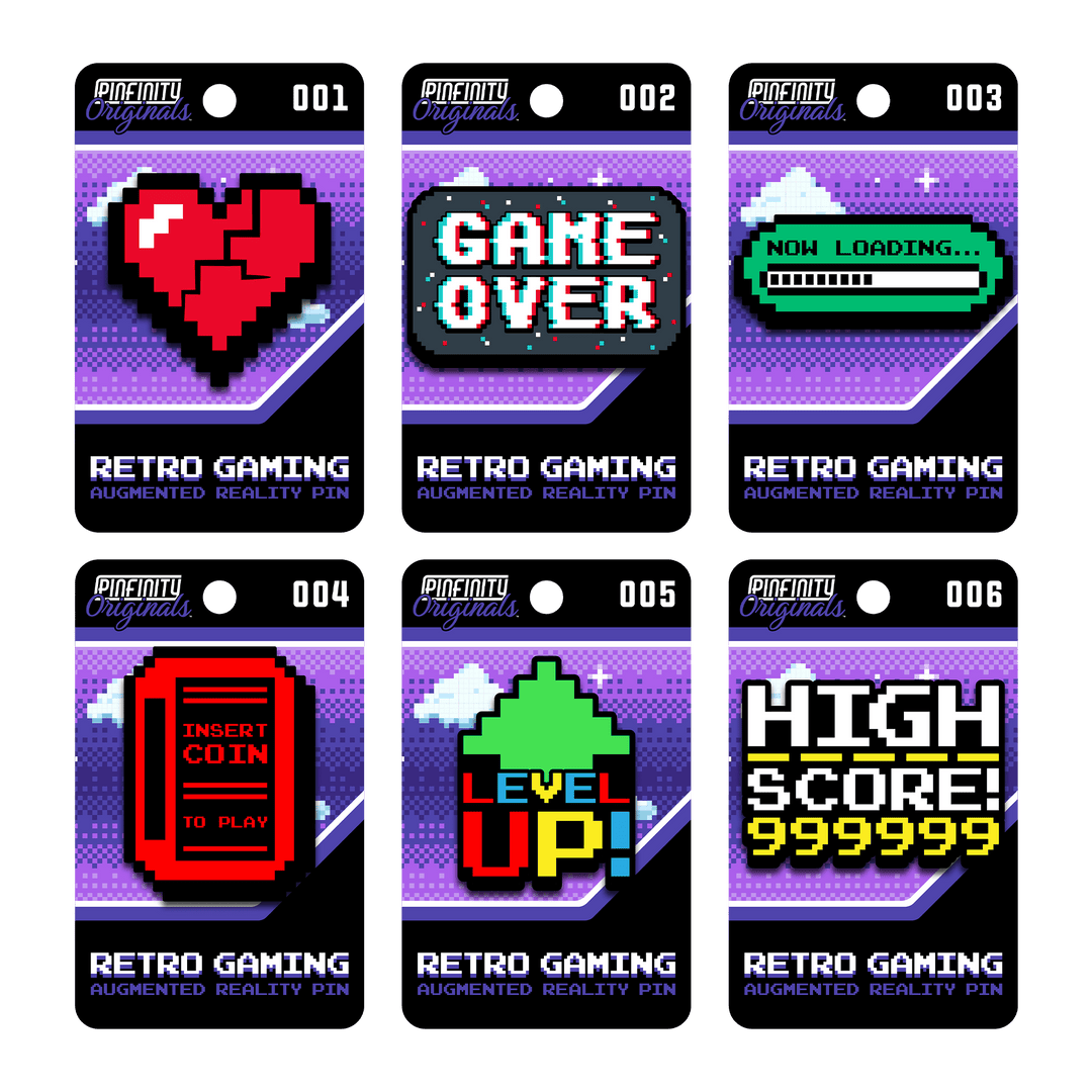 Retro Gaming - Complete Set - Pinfinity - Augmented Reality Collectible Pins