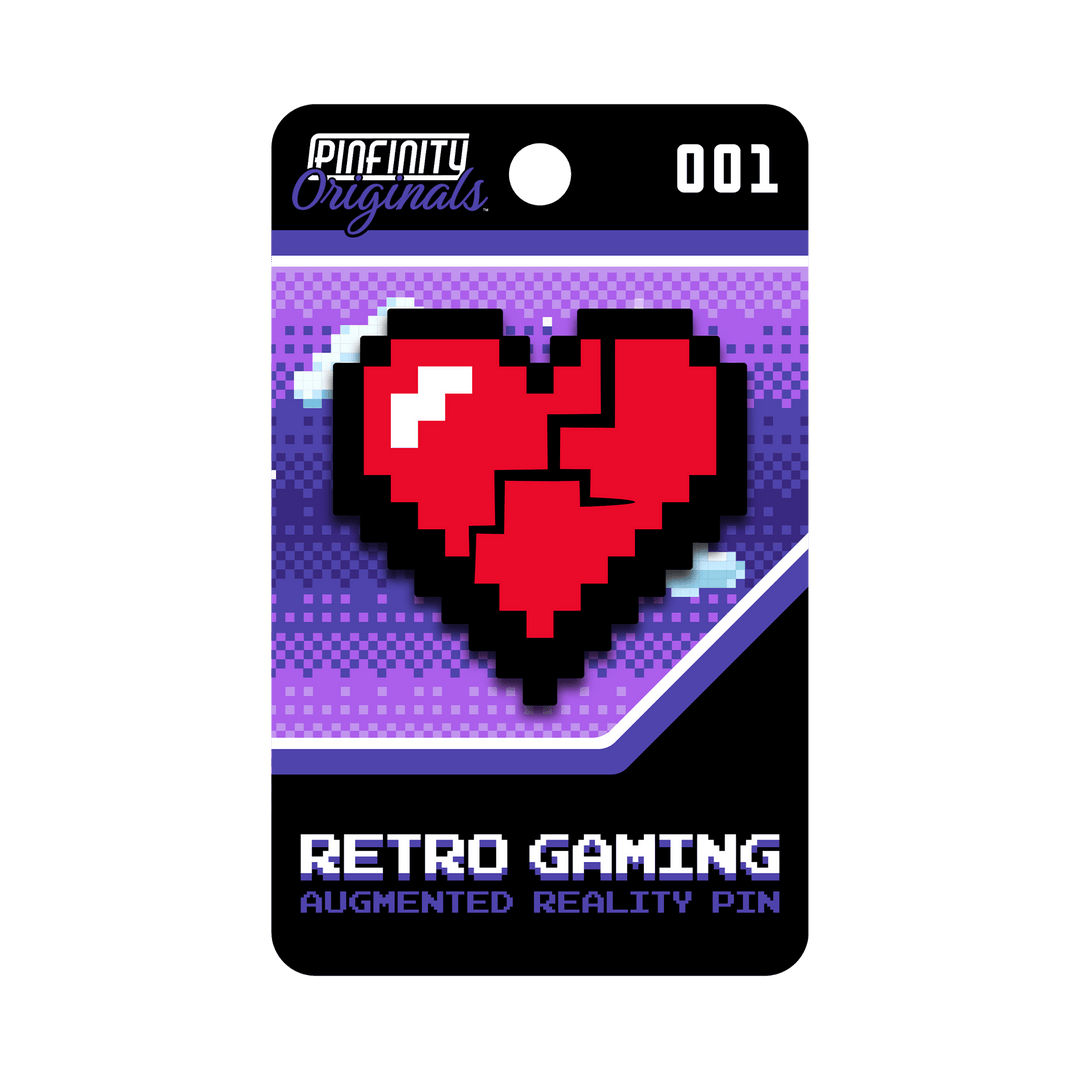 Retro Gaming - Pixel Heart (Broken) - Pinfinity - Augmented Reality Collectible Pins