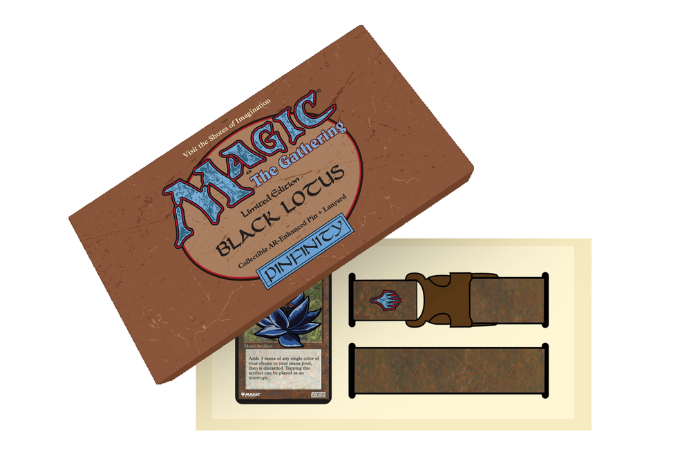 Magic: The Gathering - Black Lotus Pin and Lanyard Set - Pinfinity - Augmented Reality Collectible Pins