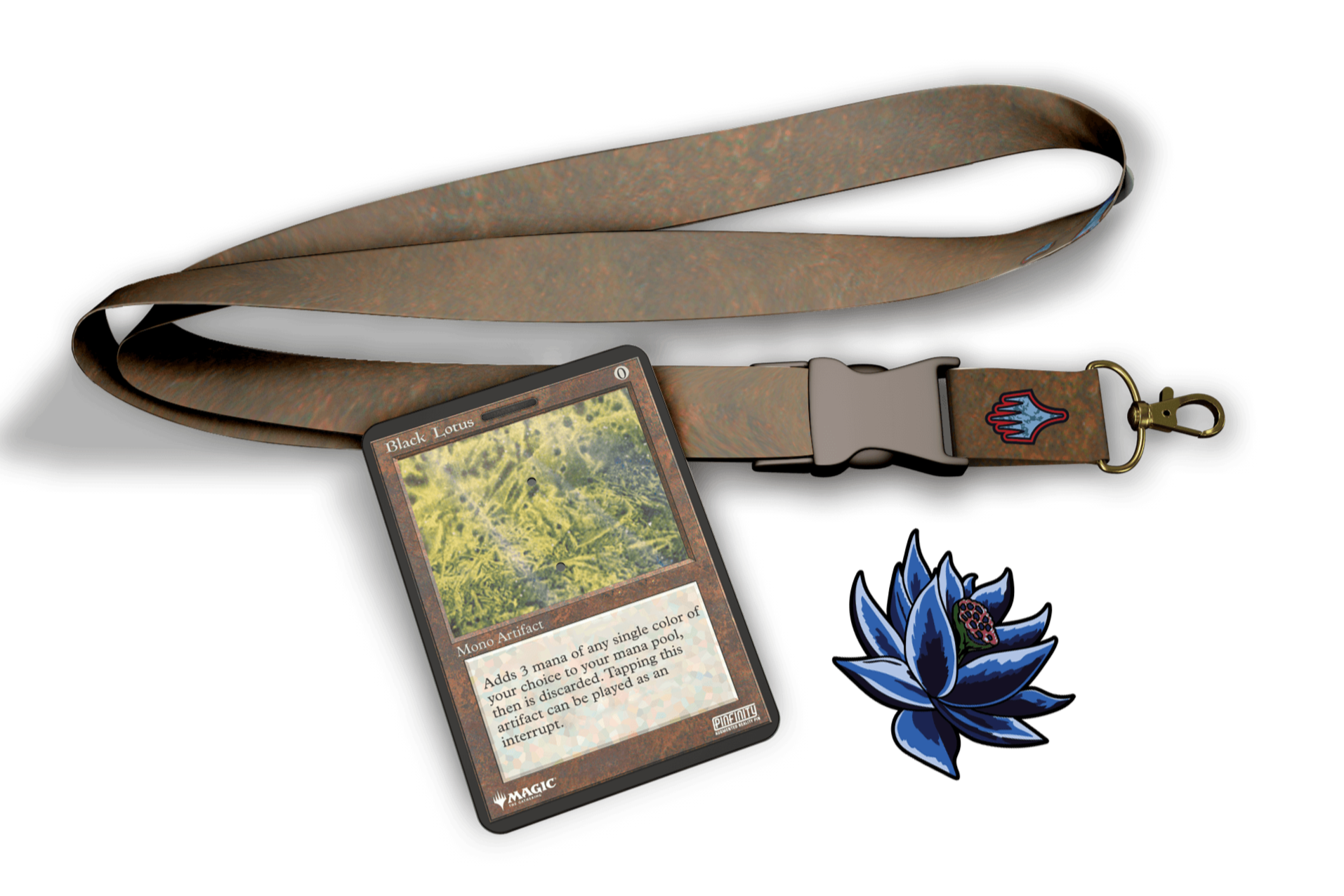 Magic: The Gathering - Black Lotus Pin and Lanyard Set - Pinfinity - Augmented Reality Collectible Pins