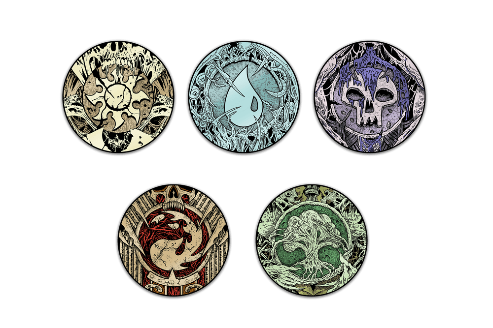 Magic: The Gathering - Infected Mana Set - Pinfinity - Augmented Reality Collectible Pins