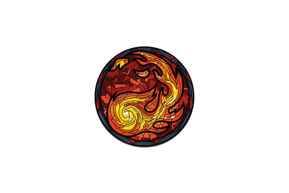 Magic: the Gathering - Stained Glass Mountain Pin - Pinfinity - Augmented Reality Collectible Pins